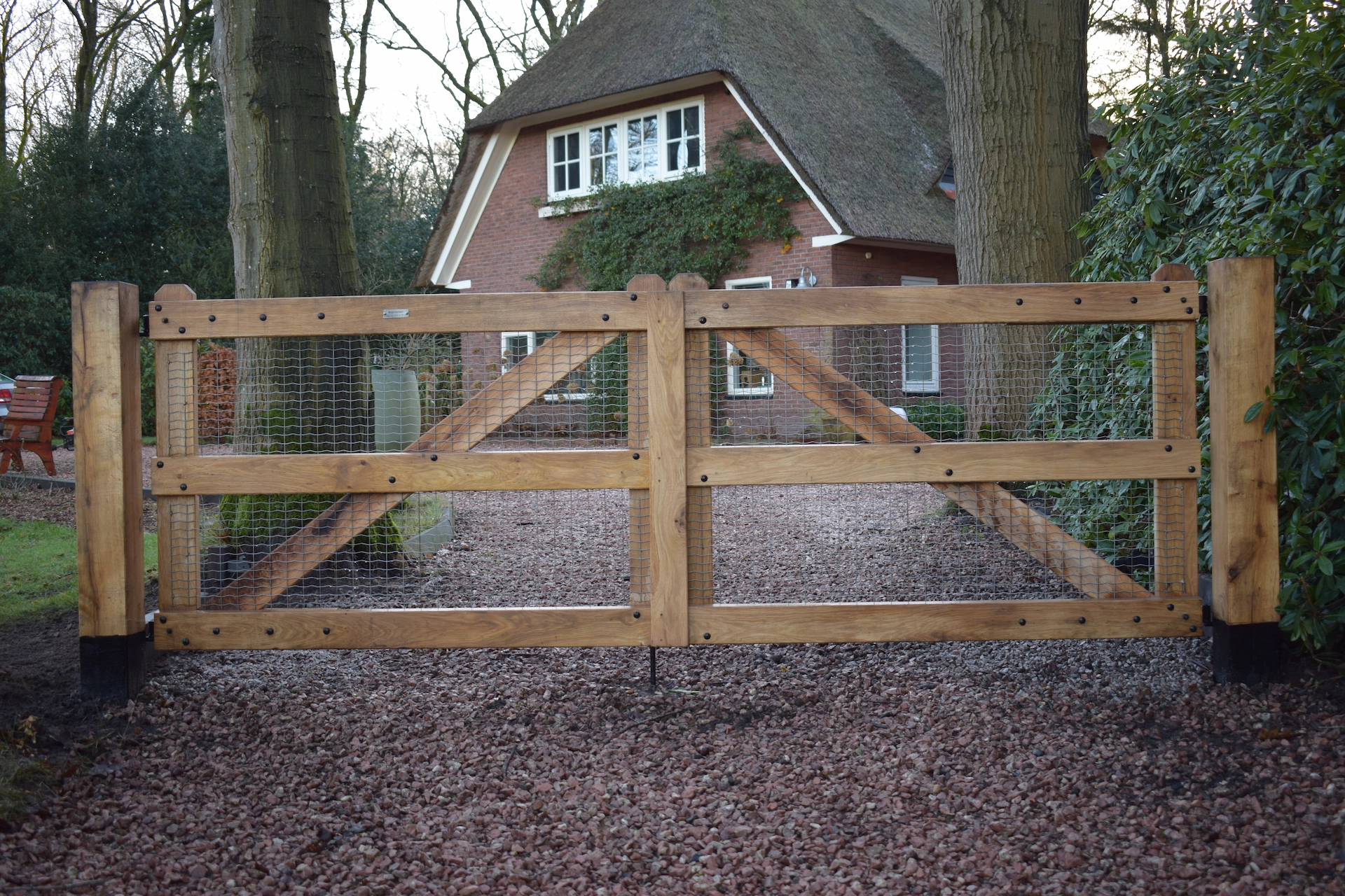 Eiken landelijke dubbele poort